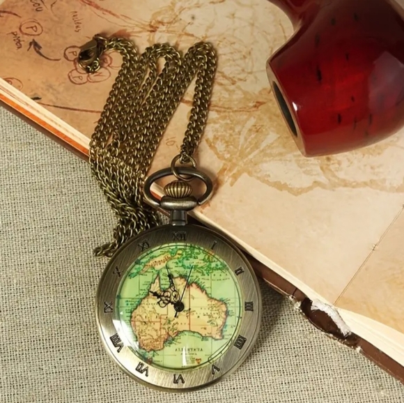 Map Watch Necklace - Picture 2 of 6